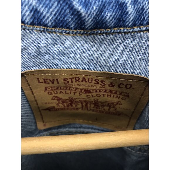 Levi Strauss Woman Large Denim Jacket Orange Tag Blue Trucker 75405 0212 - Picture 6 of 9